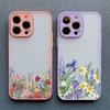 INS Painting Flower Phone Cases For iPhone 11 Case iPhone 17 16 13 12 15 14 Pro Max Mini 14 15 16 Plus XS X XR Shockproof Covers