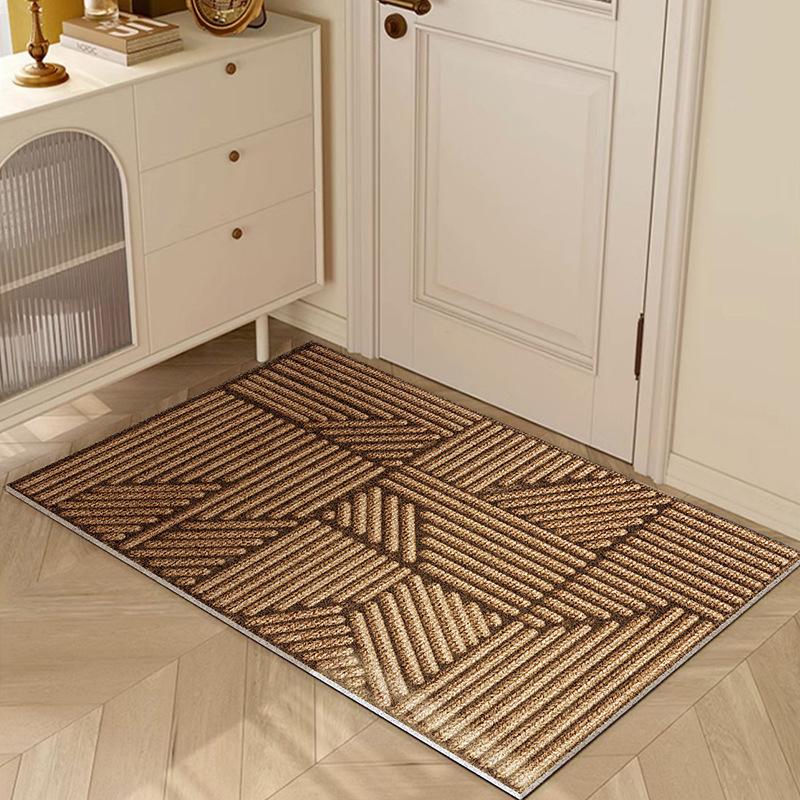 Simple PVC Wire Ring Entry Door Mat Dirt Resistant Door Entrance Door Non-slip Mat 3D Visual Foot Mat