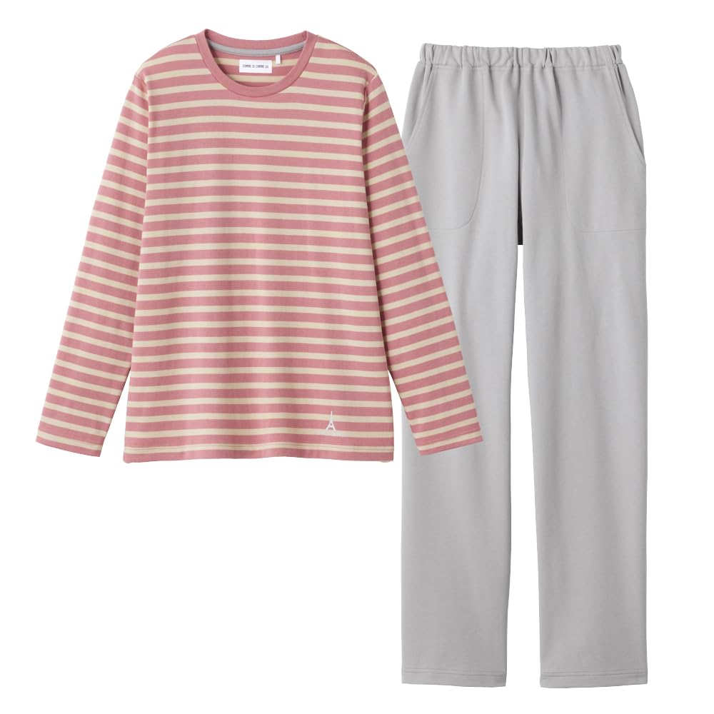 Gunze CI Comme CA Long Sleeve and CVC MF6034 Women's Pants, Yarn-Dyed Smooth, Pink,