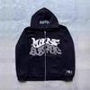 2025 Cross-border Joint Y2K Gothic Punk Hip-hop Zipper Digital Printing Hoodie Trendy Retro Street