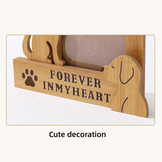 Hund Katzen Gedenk-Bilderrahmen Vintage Holz Tischplatten-Foto-Rahmen Beileidsgeschenke für den Verlust eines geliebten Haustiers
