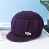 Fleece Lined Knitted Cap for Senior Women Warm Winter Hat for Elderly Cold Weather Beanie with Thermal Lining