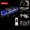 AKX1 1:24 TESLA Model 3 Car Toys  Alloy Diecasts Metal Vehicles Car Model With Sound Light Vehicle Toys For Children Gifts Collection