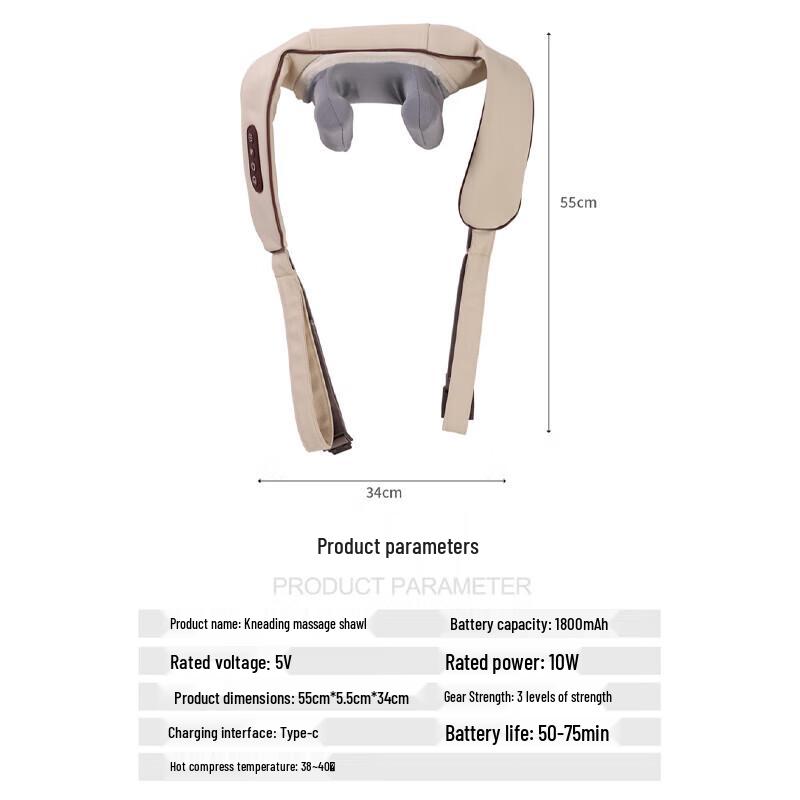 Taichang TC-X7 6D Kneading Neck and Shoulder Massager CN plug (adapter included)