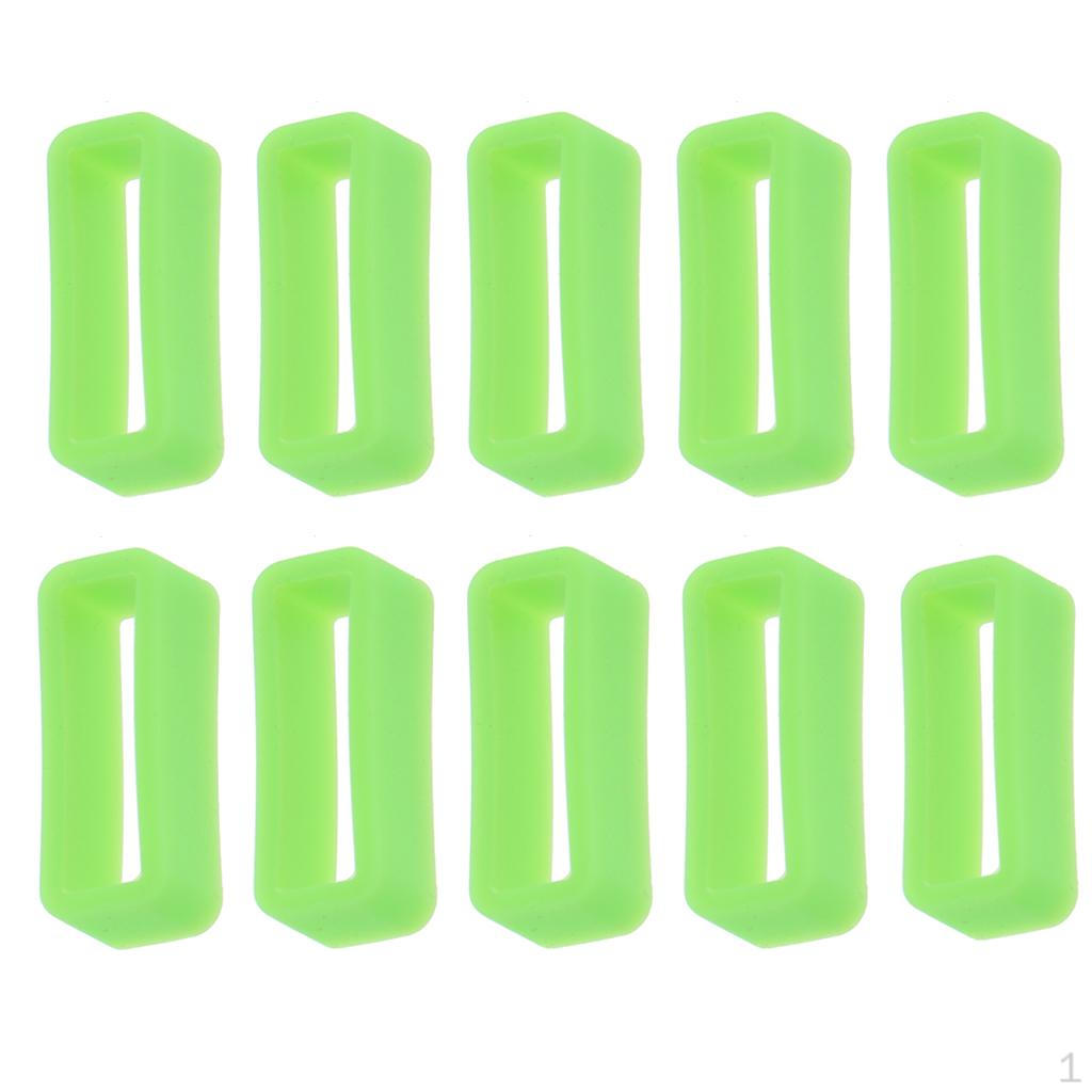 

10 Piece/Lot Rubber Silicone Strap Band Watch Wristband Retainers Holder Loop Keepers 18mm Green