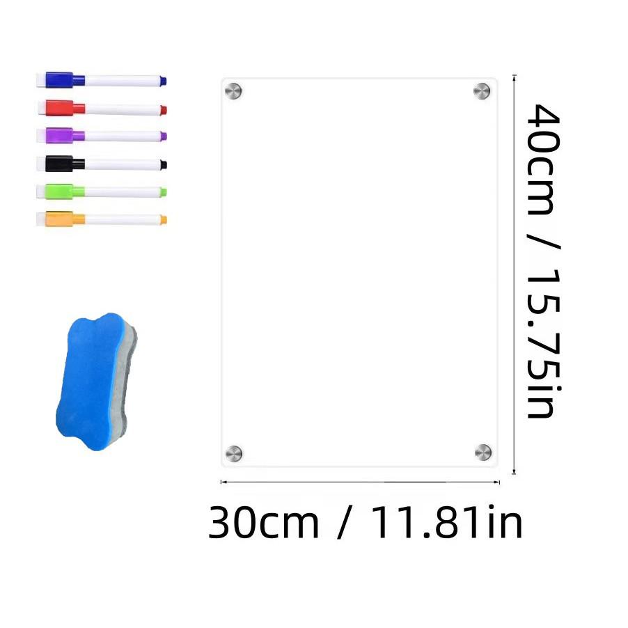 2mm Magnetic Acrylic Dry-Erase Board: Weekly Planner & Daily Calendar Refrigerator Magnet