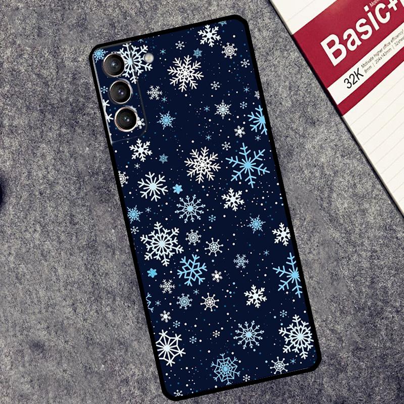 Snow Snowflake Winter Case For Samsung Galaxy S25 S26 Ultra S20 S22 S23 S24 Ultra S21 Plus S10 S25 FE Cover Coque