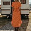 Damen gerafftes figurbetontes Maxikleid mit kurzen Ärmeln Netz-V-Ausschnitt Cocktailparty Lange Kleider