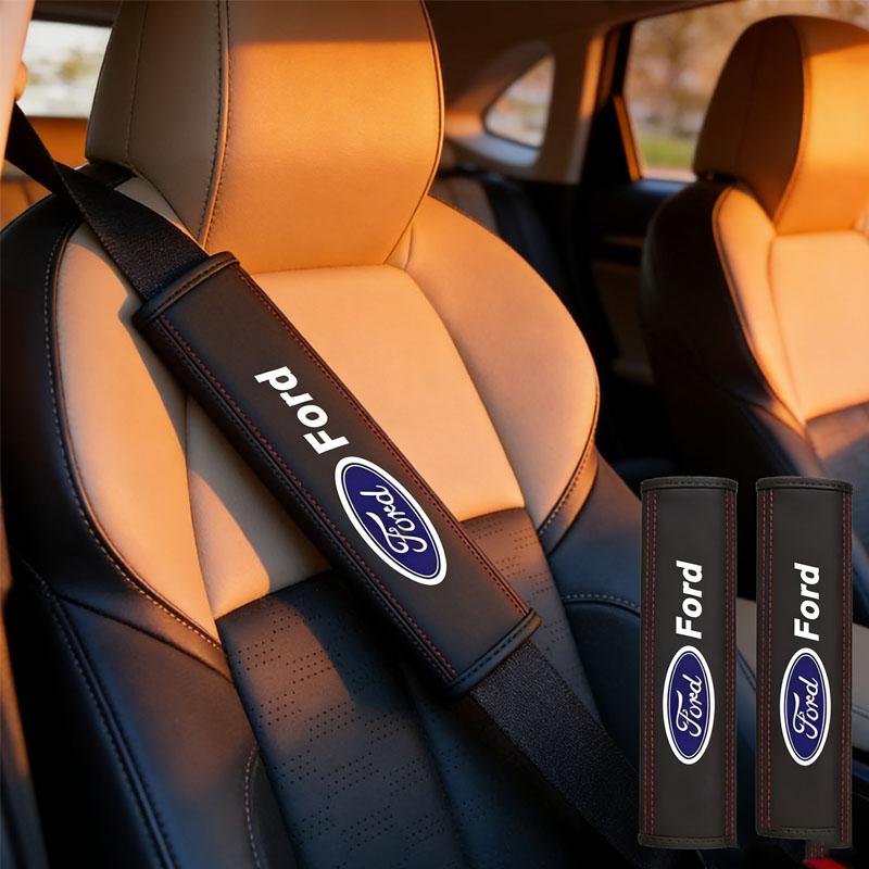 2PCS Car Safety Belt Protector Shoulder Cover for Ford Mustang Explorer Ecosport Kuga Ranger Mondeo Fusion Focus MK3 MK7 FLEX APR1