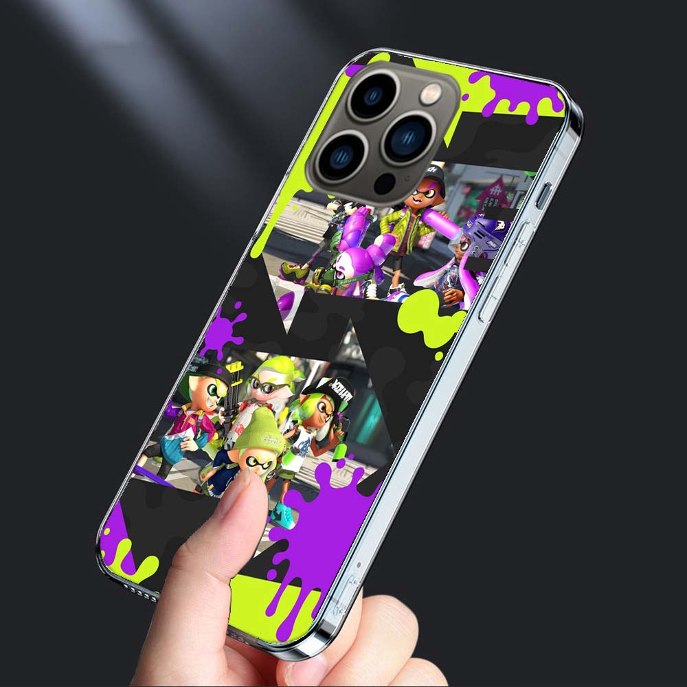 Game S-Splatoons Phone Case For Iphone 16E 15 Pro 14 Plus 17E 16 17 Pro Max Air 11 12 13 Mini Shockproof Capa Cute Cover TPU