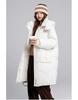 Women's Autumn and Winter Coat Solid Color Stand Collar Hooded Loose Thickened Windproof Mid-length Women's Jacket