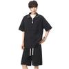 Izzueit Men's Half-Zip Quick-Dry Ice Silk T-Shirt & Shorts Set