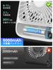 TOPK 5000mAh Rechargeable Desk Fan Powerful Brushless Airflow Quiet Digital Battery Suitable for and Outdoor and Can Be Used for Ultra-Thin Airflow,
