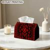 2D Flat 1 Red Ethnic Style Pattern Tissue Box Multifunctional Napkin Holder with Eye-catching Ethnic Design, Perfect for Living Rooms, Holiday Home De