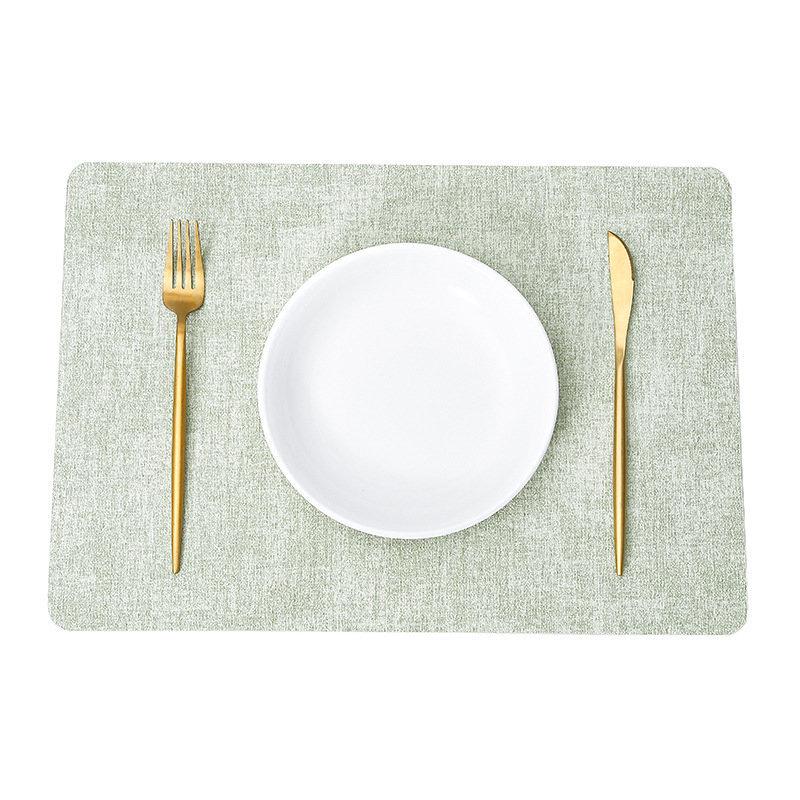 Dual-Sided Luxury Leather Placemat - Nordic Minimalist Design, High-end Waterproof & Heat-resistant Table Mat for Western Dining.