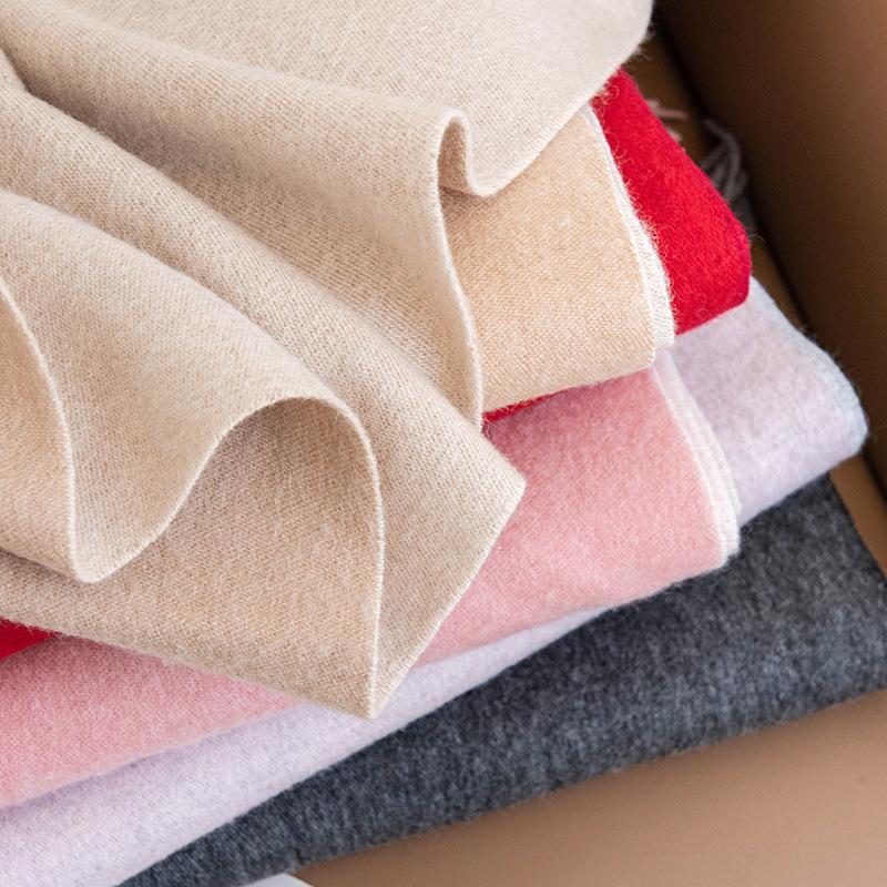 Wolle Unifarbener Schal Damen Winter High-End Neuer Stil Quasten Halstuch Halswärmer Koreanischer Stil Vielseitiger Schal