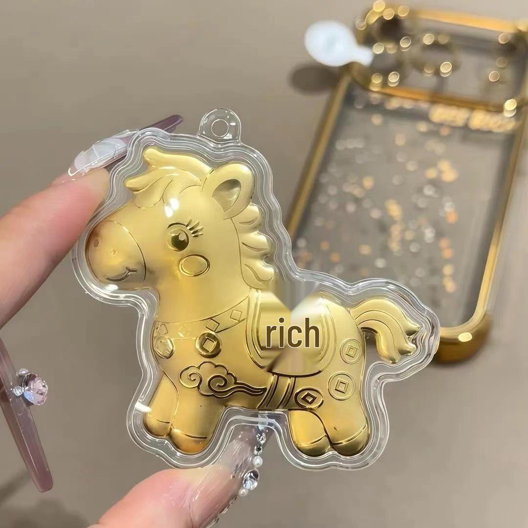 Shuibei 999 Fine Gold 20mg Keychain Pendant Mobile Phone Chain Bag Charm Gift Gold Not Included