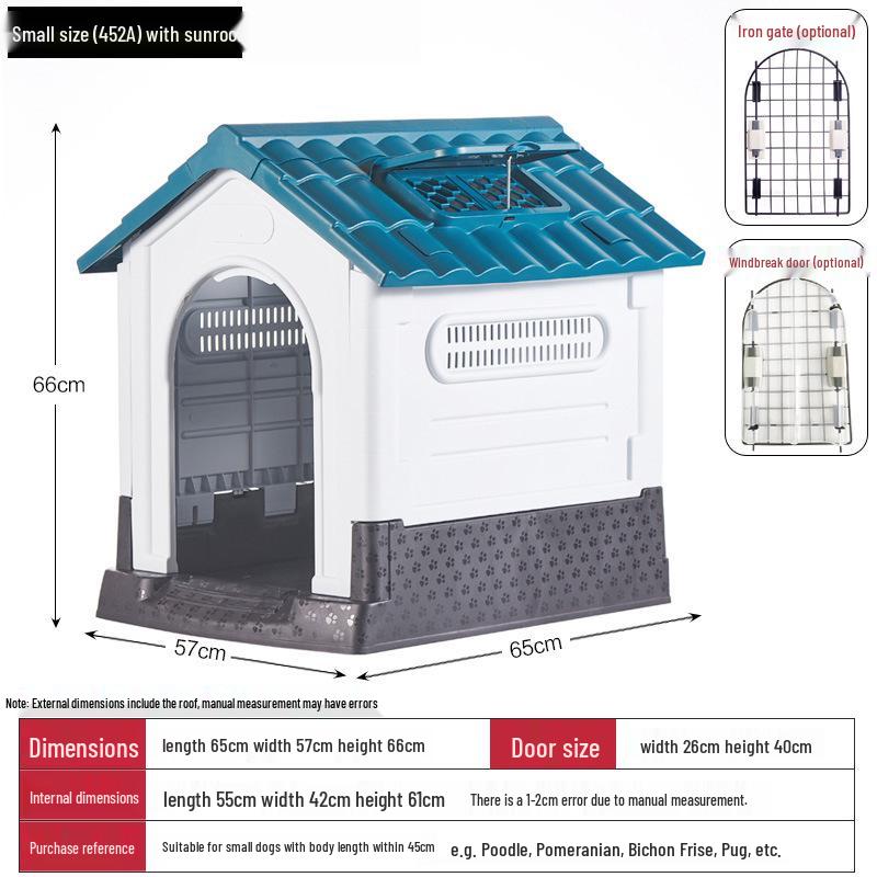 Four Seasons Universal Outdoor Dog House: Breathable, Rainproof Pet Nest for Medium & Large Dogs