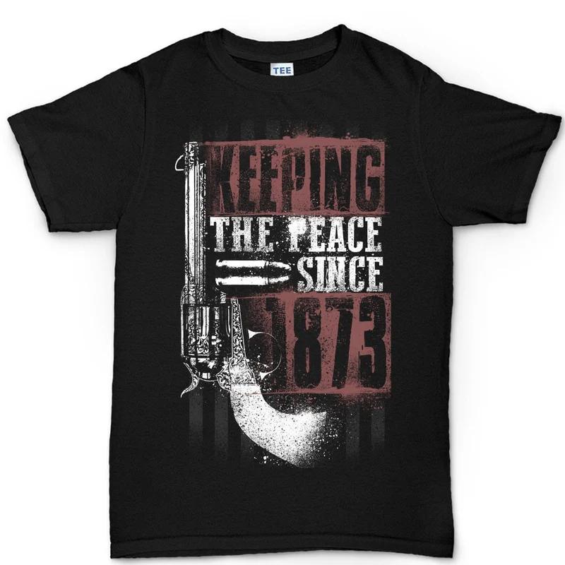 

Gun Vintage Cotton TShirt Casual Streetwear Unisexs Fitness Muscle Black Tee M