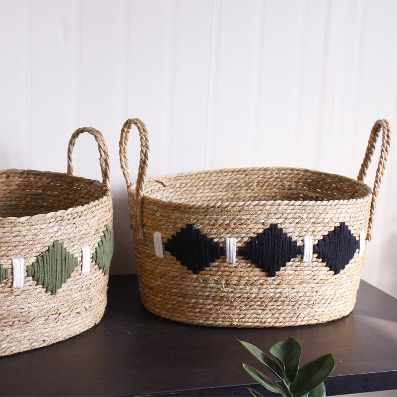 Rattan Dirty Clothes Basket Portable Beautiful Organizing Baskets Household Laundry Container Baskets Bathroom Accessories