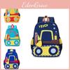 Stylish New Excavator Preschool Backpack For Boys Lightweight Dual Shoulder Bag For Kids Aged 3 To 6 Years