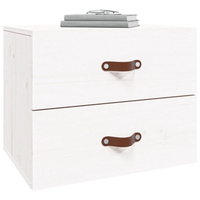 820978 vidaXL Table de chevet murale Blanc 50x36x40 cm