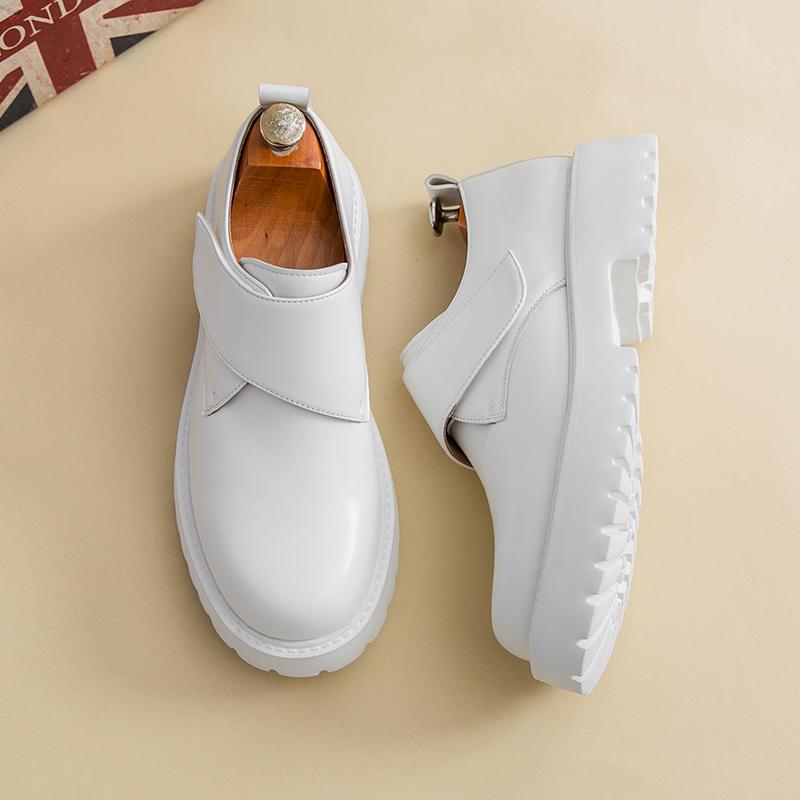 Luxusmarke Herren Freizeitschuhe Hochwertiges Leder Herrenschuhe Britische Plateau Dicke Sohle Kleider Oxfords Schuhe Mode Arbeitsschuhe