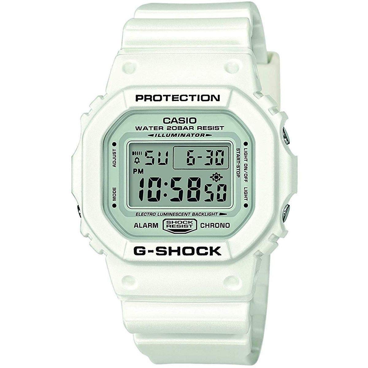 Casio DW-5600MW-7ER Digital Wristwatch White Plastic