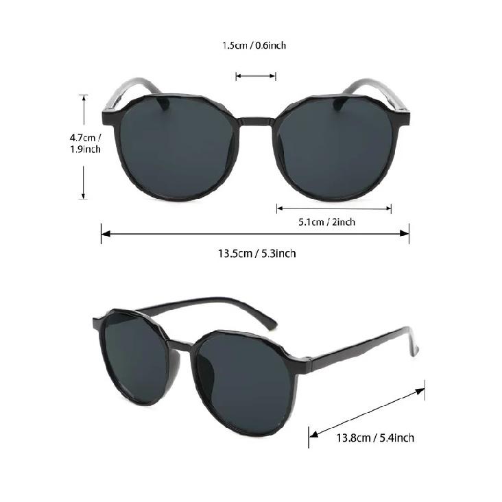 2PCS Men Geometric Frame Fashion Sunglasses Classic Cool Black Glasses For Daily Outdoor Life Women Eyewear Accessories.