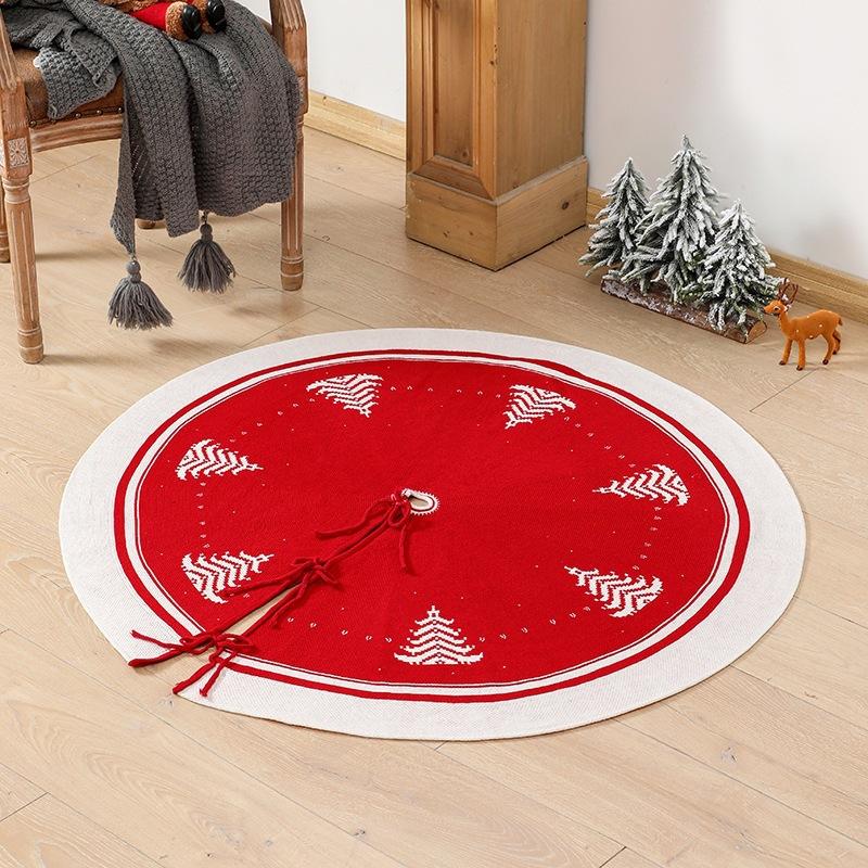 

Юбка для рождественской елки Круглая вязаная основа для елки Фартук Юбка для рождественской елки Сцена Украшения Украшения Принадлежности 120cm