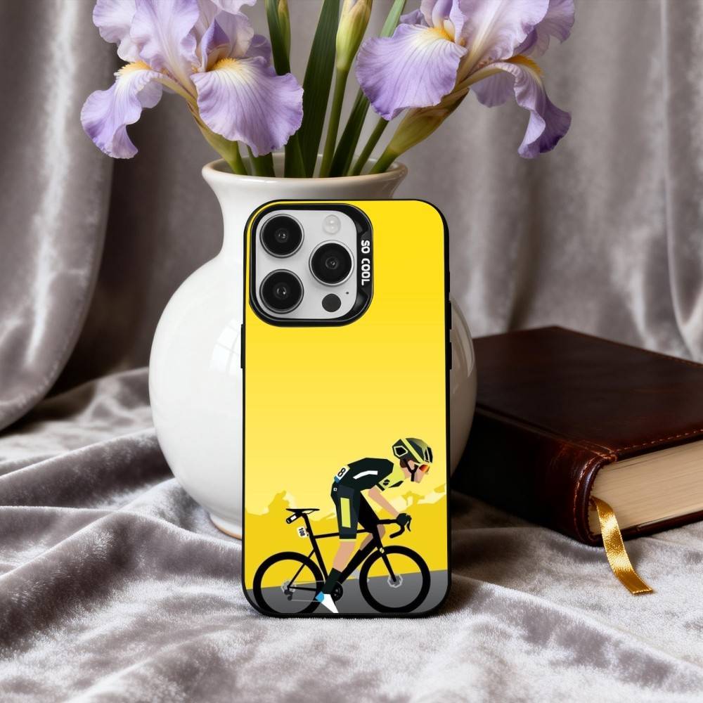 T-Tour De France B-Bike R-Rainbow Phone Case For iPhone17,16,15,14,13,12,11 Plus,Pro Max Black Candy silver phone case