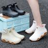 Rain Shoes Women's Fashion Outer Wear Inner Height Increase Non-slip Thick Sole Wear-resistant Rain Boots Short Waterproof Shoes Adult Work