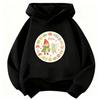 Kids Girls Hoodie Elfie Cartoon Super Elf & Winged Fairy Graphic Sweatshirt Floral Mushroom Circle Print  Casual Pullover Children Autumn Outfit