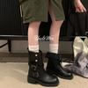 Pile Boots New Thick-soled Heightening Autumn Maillard Short Boots Thick Heel Belt Buckle Martin Boots