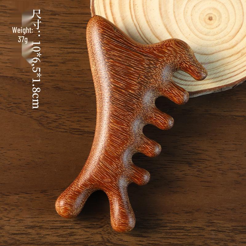 Non-Pear Wood Meridian Massage Brush: Full Body Meridian Dredging, Fat Burning, Abdomen Scraping with Pure Brass.