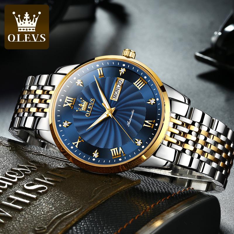Julian Cheung Endorsed Oulishi Men s Waterproof Luminous Diamond-Accented Mechanical Watch.
