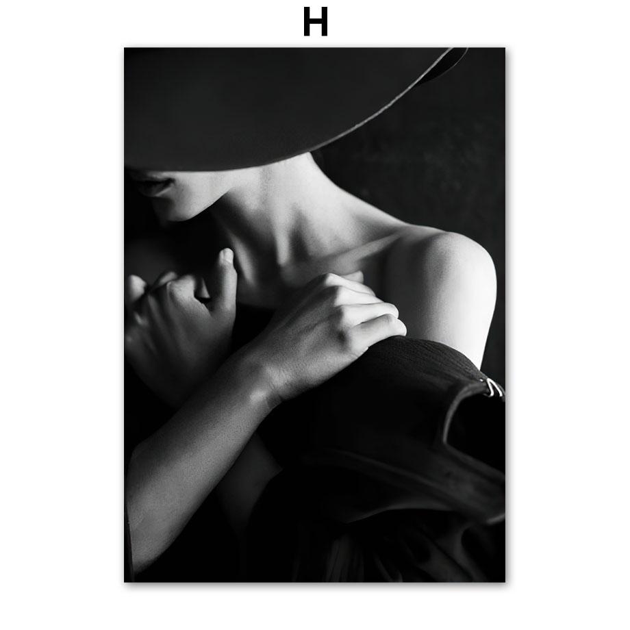 Paris Mode Mädchen Buch Lippe Tür Wandkunst Malerei Schwarzweiß Vintage Poster Bilder Für Wohnzimmer Dekor Leinwanddrucke