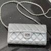 Chain bag Mini small square bag Rhombus long wallet card clip One shoulder cross cross mobile phone bag Female