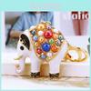 Colorful Elephant Cat Eye Stone Rhinestone Car Keychain Keyring For Women Gifts