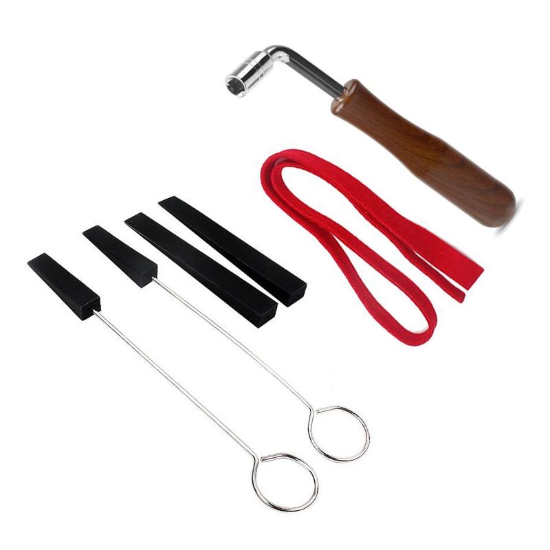 Piano Tuner Tuning Kit for w/ Rubber Mutes Tuning Wrench Set 8PCS for Professional Sparetime Hobbyist DIY Piano Tuning T
