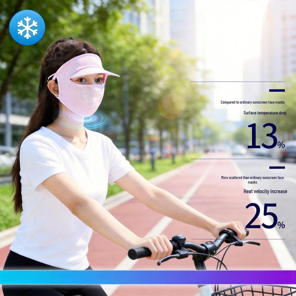 Cycling Sun Protection Full Face Mask - Breathable, Slimming Design