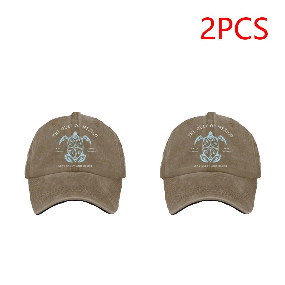 2PCS Washed Cotton Baseball Cap Retro Cotton Hat Adjustable Trucker Hat Plain Cap Outdoor Sports Sun Hat for Men Women Unisex