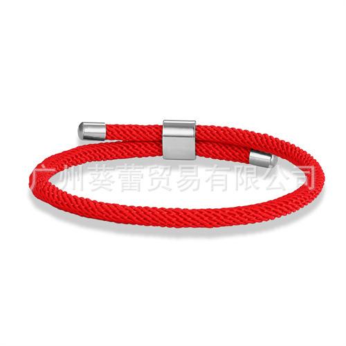 Adjustable Multi-Color Milan Rope Stainless Steel Bracelet, Male And Female Couples Red Hand Rope