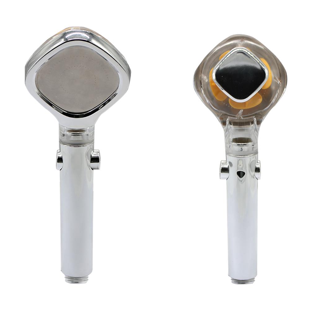 HOMEDEC Unique Design Propeller Hand Shower Diverter High Pressure Water Saving Pause Button Turbo Shower Head Fan Accessories (as the picture,ABS Plastic)