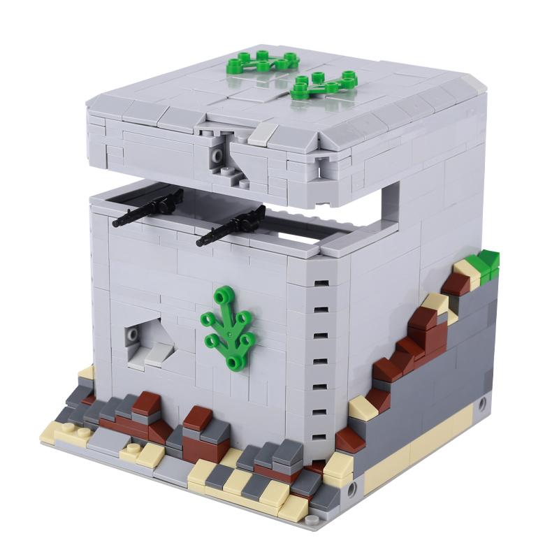 Military Building Blocks Set – WW2 MOC Bunker Fortress, – War Scenes Custom Army Base MOC for Collectors