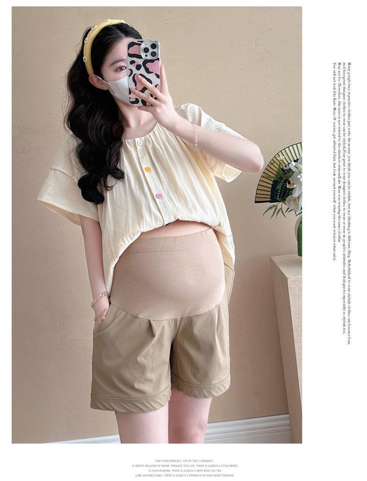 2026 Korean Puff Sleeve Doll Shirt & Belly Support Shorts Set