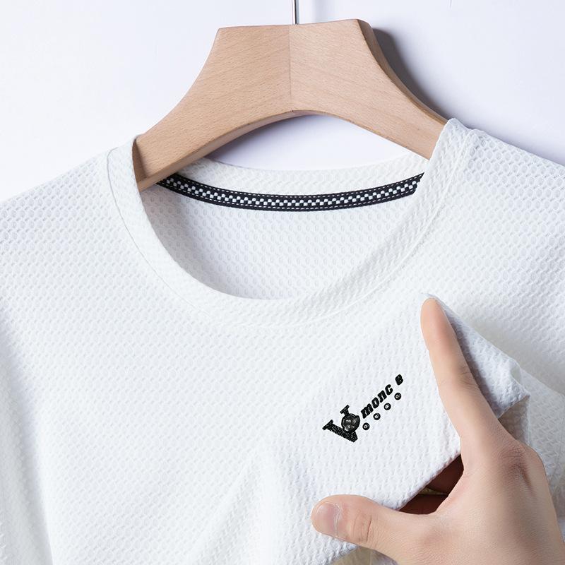 

Рубашка с круглым вырезом, эластичная, мужская, средне-зеленая, с принтом, футболка-поло 4XL