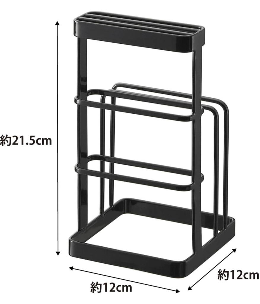 Yamazaki Jitsugyo Cutting Board & Knife Stand Tower Black 6776