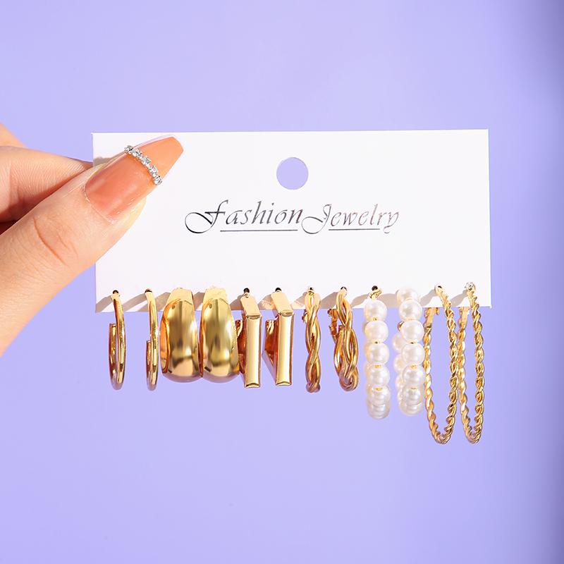 Colorful Resin Butterfly Earrings Set Pearl Purple Green Acrylic Gold Color Metal Hoop Earrings for Women Fashion Party Jewelry