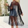 Damen Sexy Spitze Spitzen Schal Locker Strandurlaub Sonnenbekleidung Bikini Cover-up Bademode Outer Cardigan